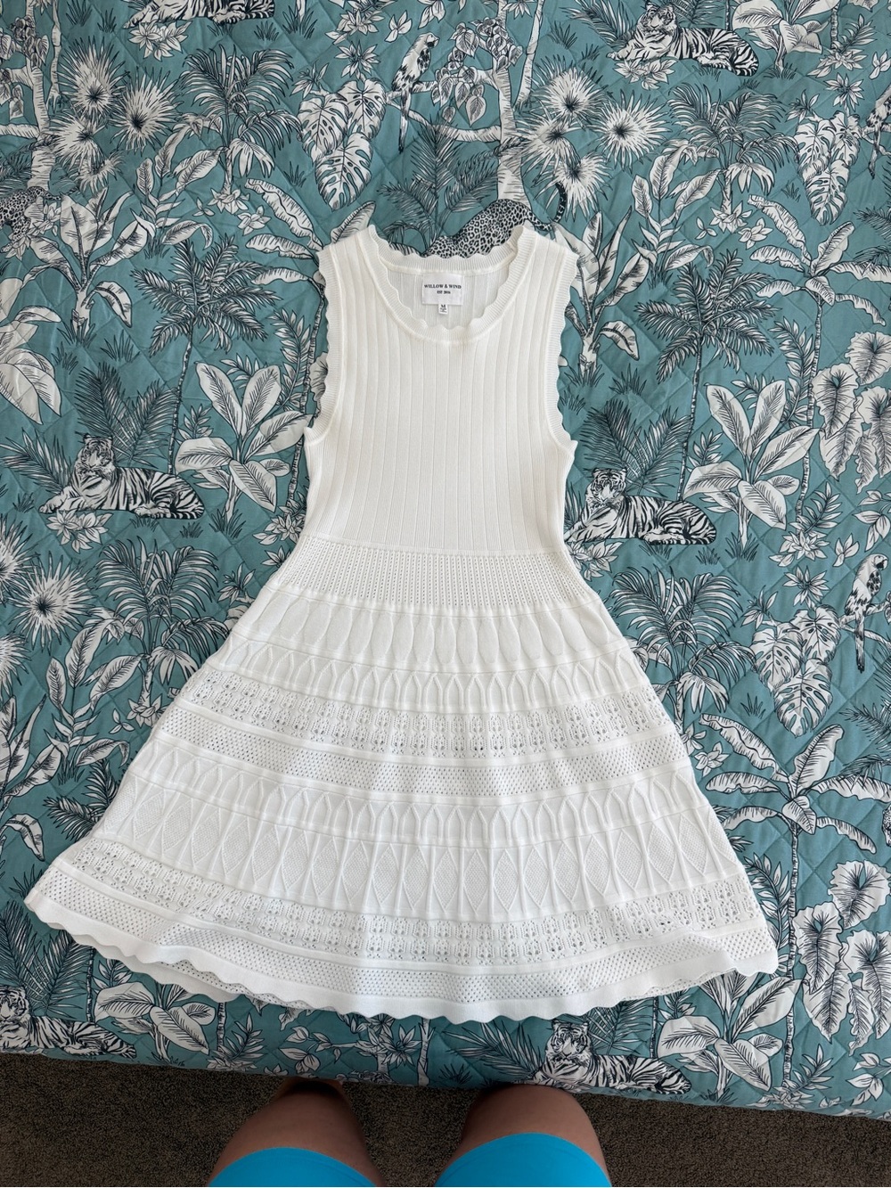 NWT White Knit Sleeveless Fit & Flare women’s  Dress